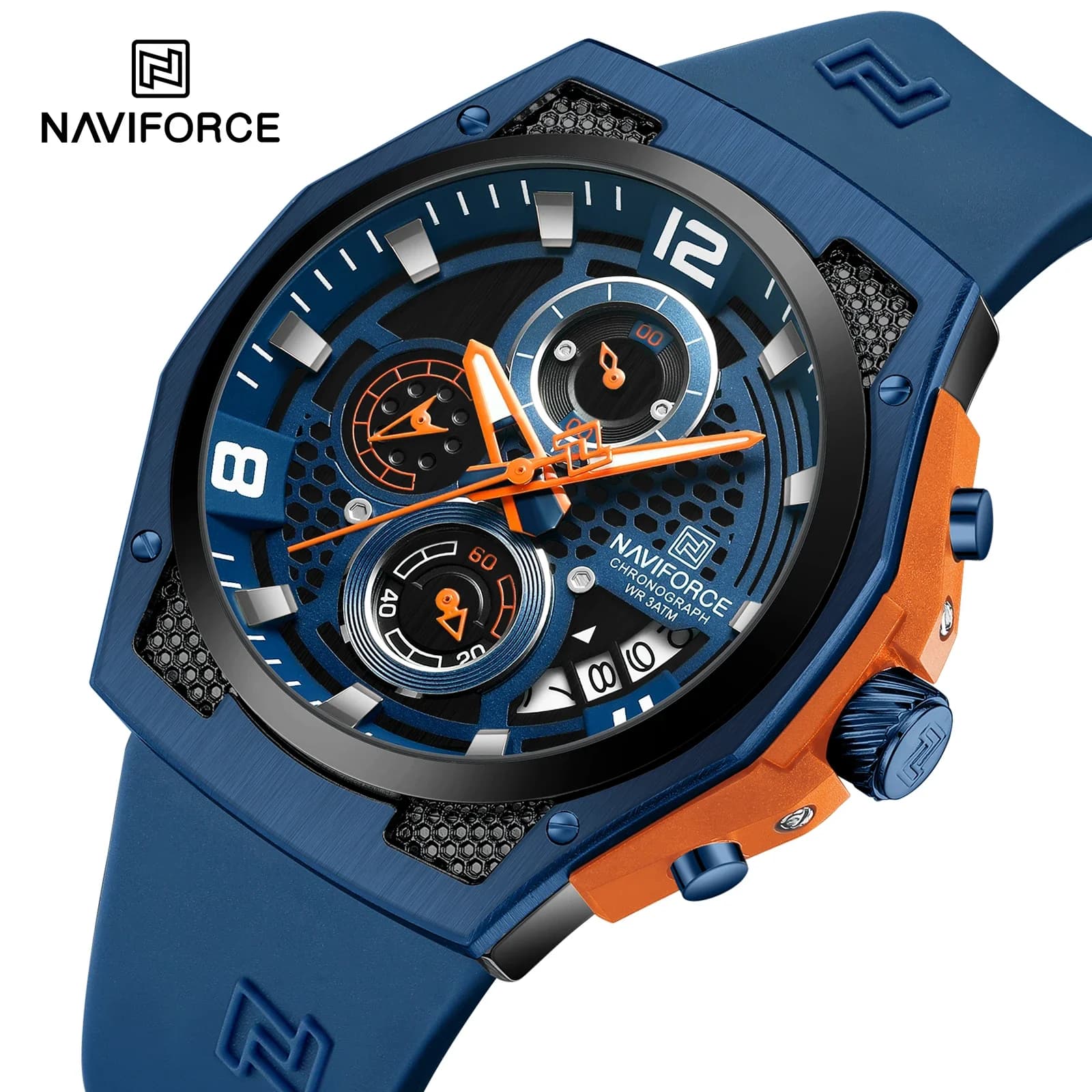 Montre sport NAVIFORCE quartz étanche en silicone pour homme