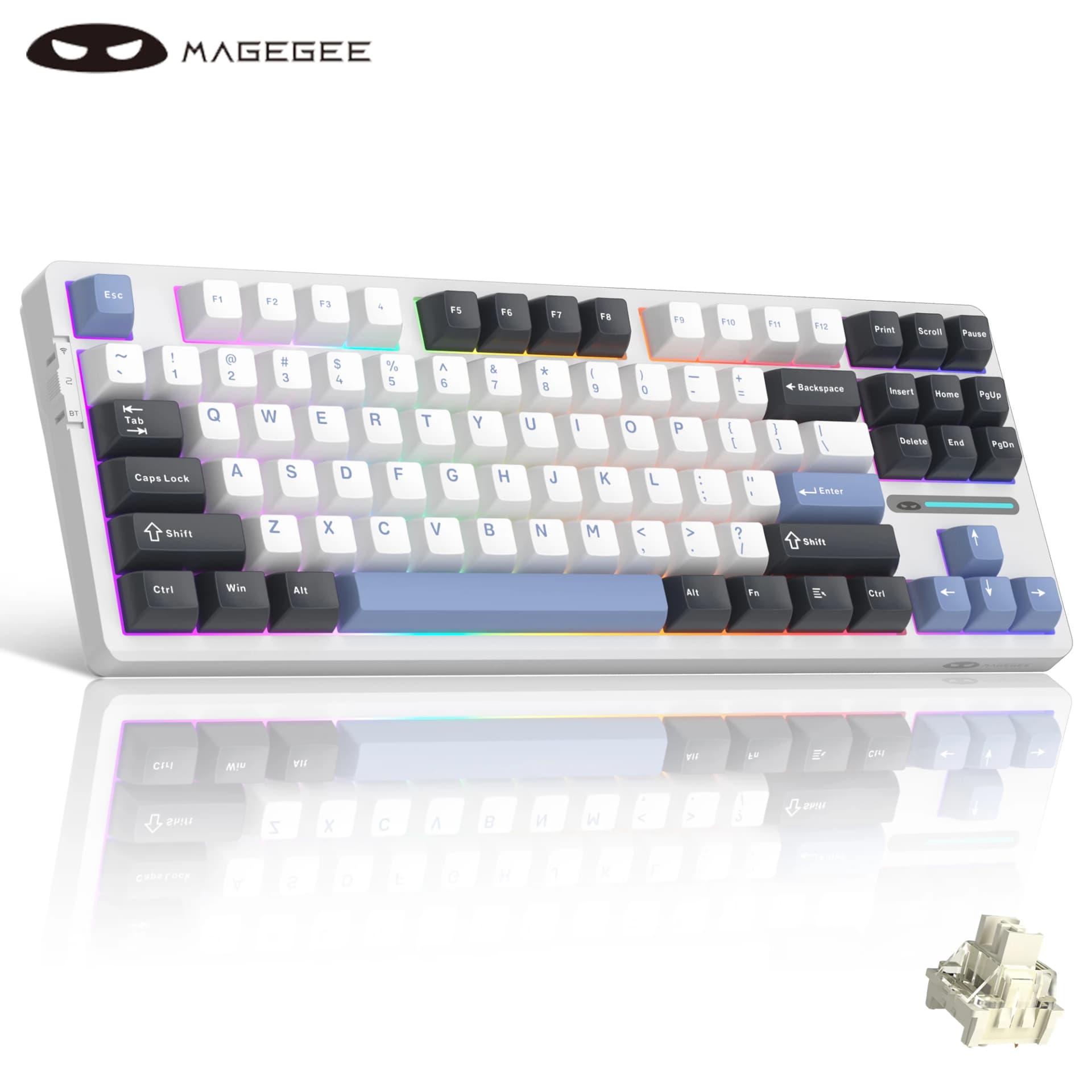 MageGee Light87 : clavier mécanique sans fil TKL hot-swap RGB