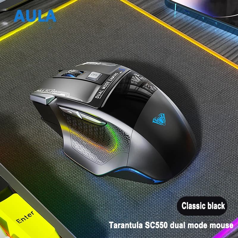 Souris gaming sans fil AULA SC550 RGB, 2,4 GHz et 8 boutons