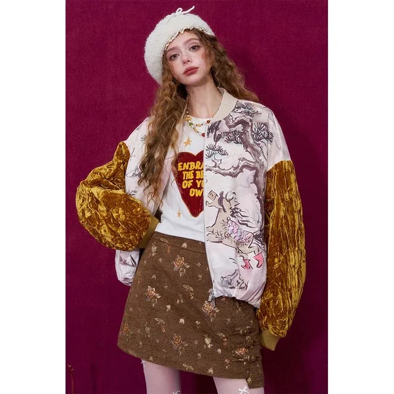 ELFSACK doux Cool coeur imprimé chaîne charme T-Shirt à manches longues pour les femmes