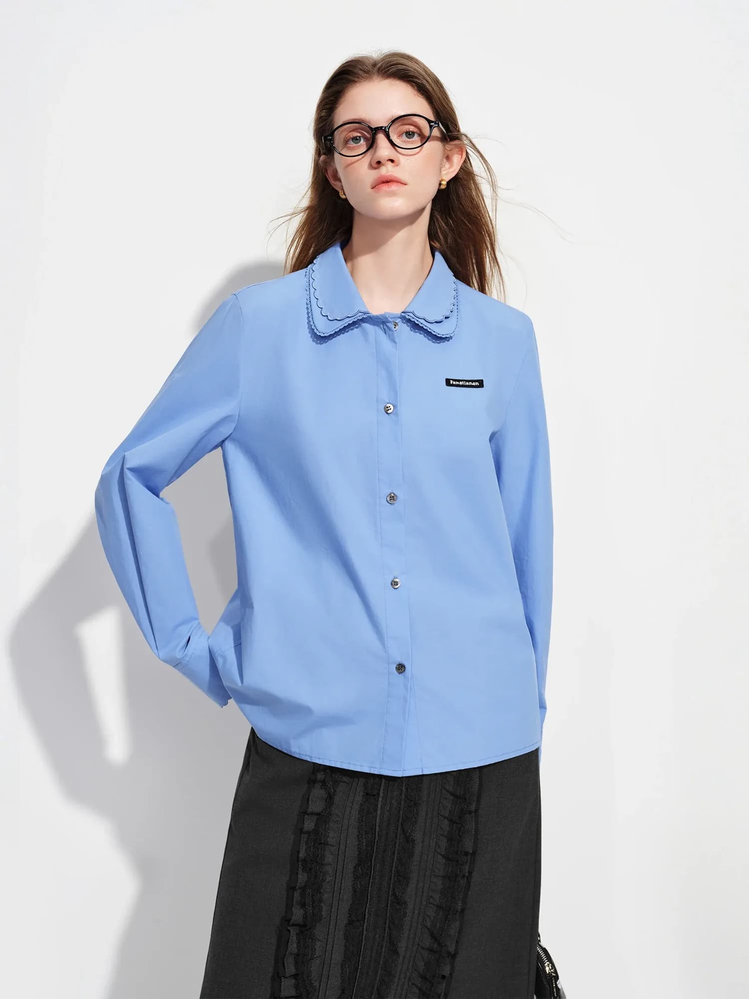 Chemise en coton à col double couche FANSILANEN