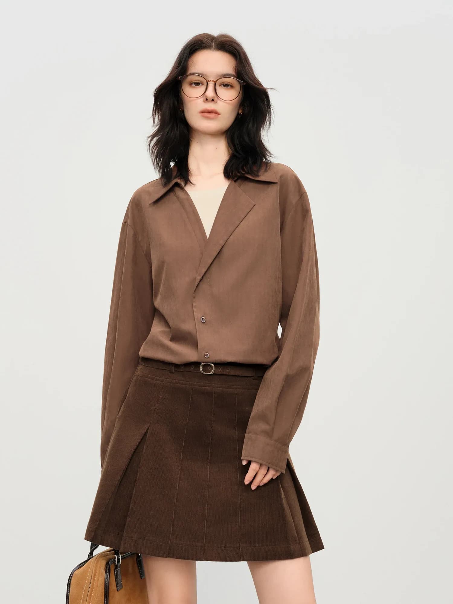 Chemise trompe-l’œil bicolore hiver à col classique