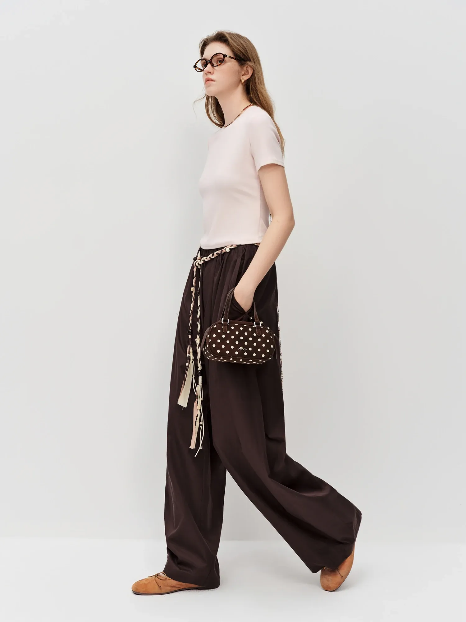 Pantalon large drapé taille haute FSLE 2026