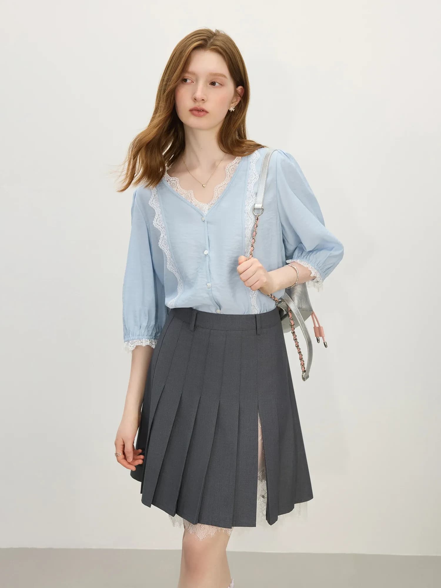 Jupe trapèze en dentelle taille empire FSLE Genius