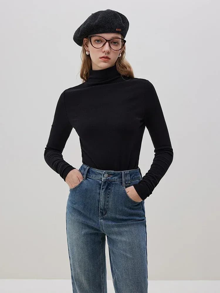 Haut col semi-montant en maille fine FANSILANEN