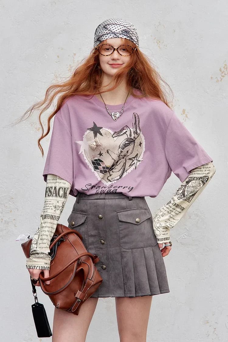 Haut Y2K trompe-l’œil ELFSACK à manches longues