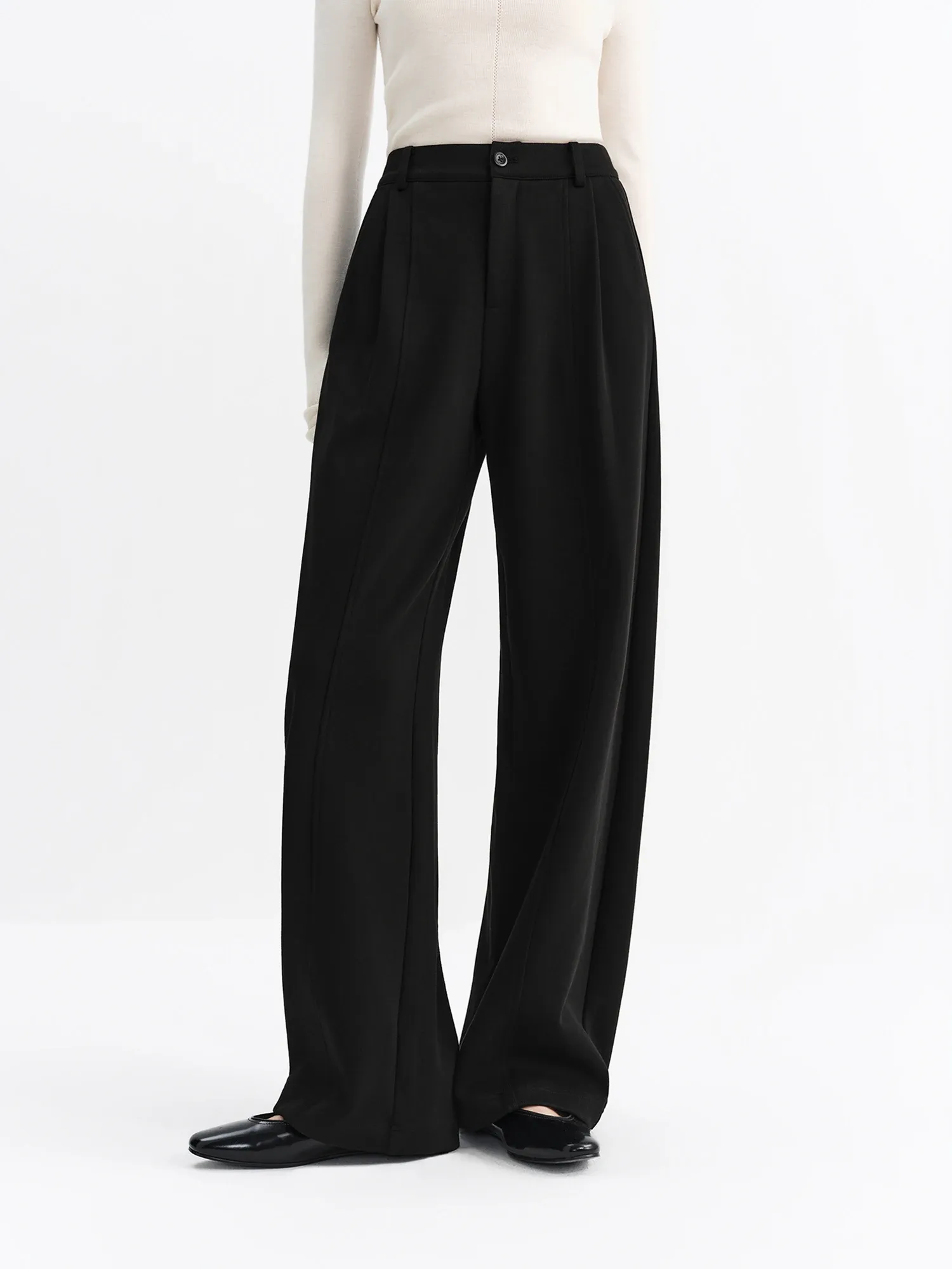 Pantalon droit noir taille haute FANSILANEN