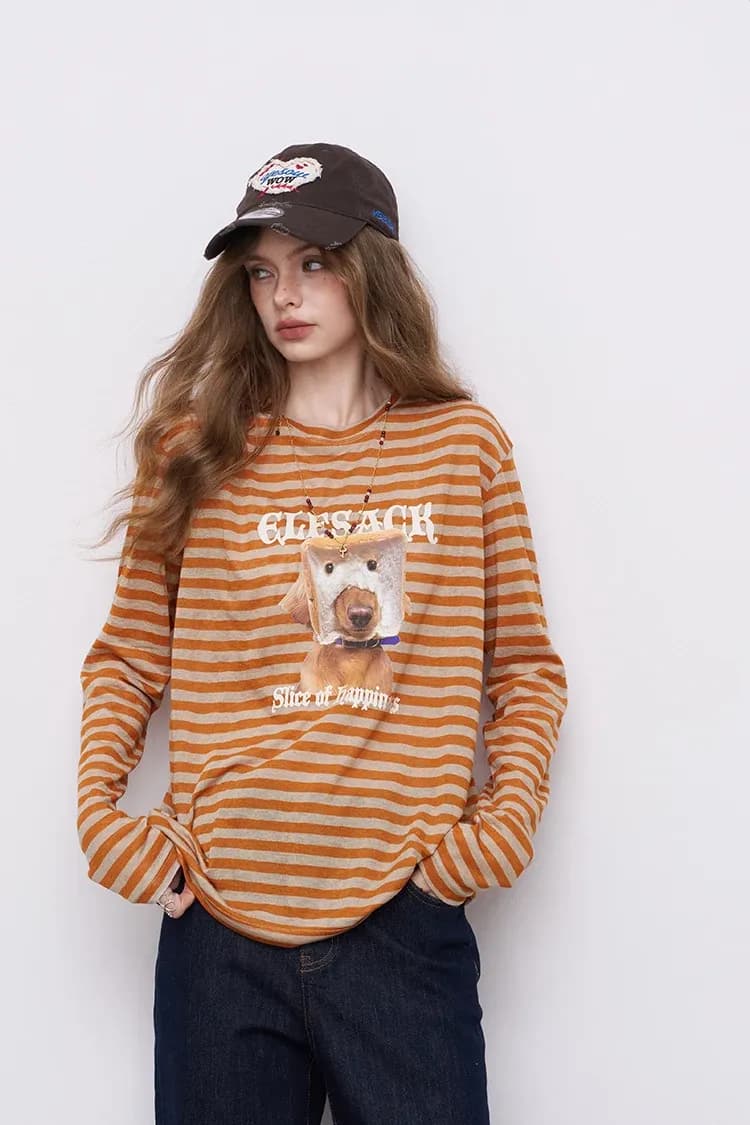 T-shirt ELFSACK bicolore à rayures et col carré