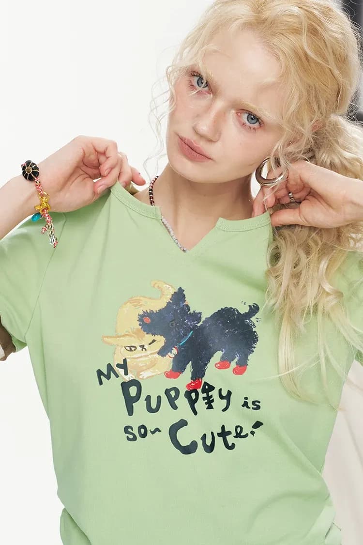 T-shirt chat ajusté ELFSACK en maille légère