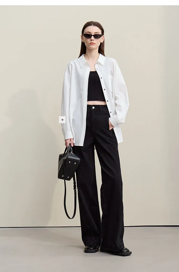 Jean large AMII en coton stretch, coupe décontractée printemps 2026