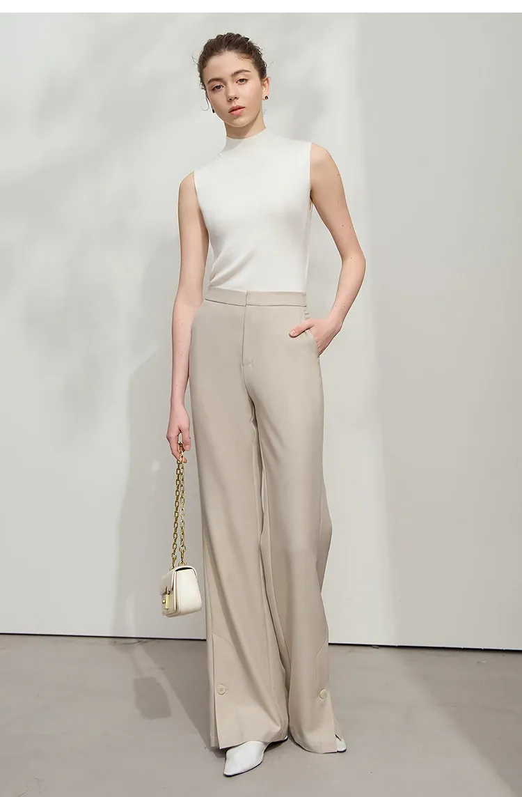 Pantalon droit AMII pleine longueur à esprit bureau