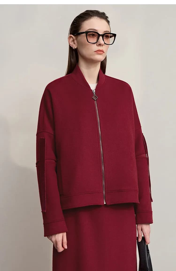 Manteau long AMII minimaliste à fermeture éclair pour femme