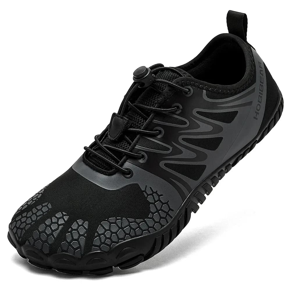 Chaussures barefoot HOBIBEAR à bout large en cuir synthétique pour marche quotidienne