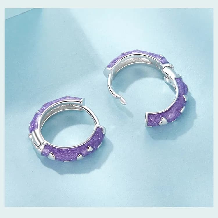 Créoles cœur en argent 925 avec zircon Bamoer