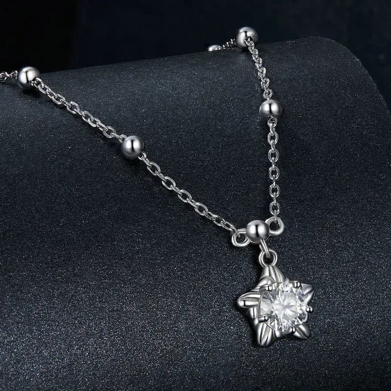 Collier étoile en moissanite 0,5 ct en argent 925 Bamoer U