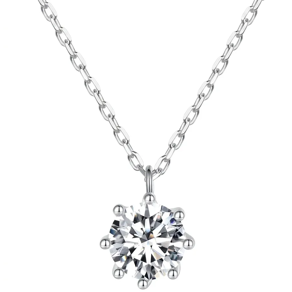 Collier pendentif en moissanite 0,8 ct en argent 925 Bamoer U