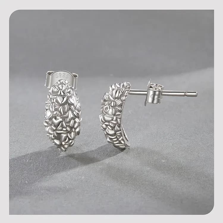Boucles d’oreilles puces en argent 925 avec perle d’eau douce Bamoer