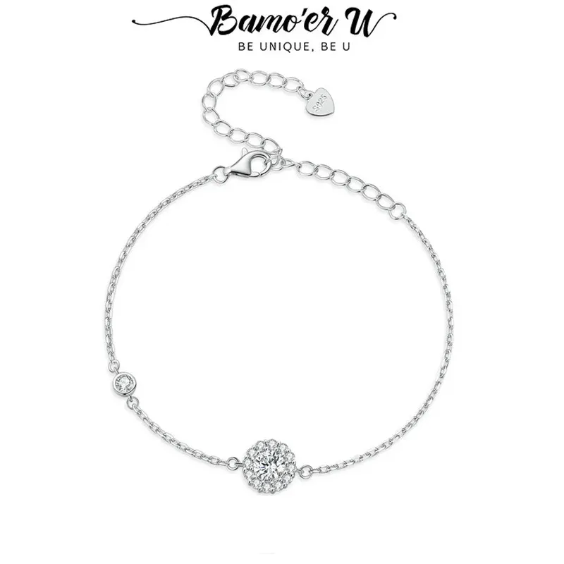 Bracelet moissanite serti zircon en argent 925 Bamoer U