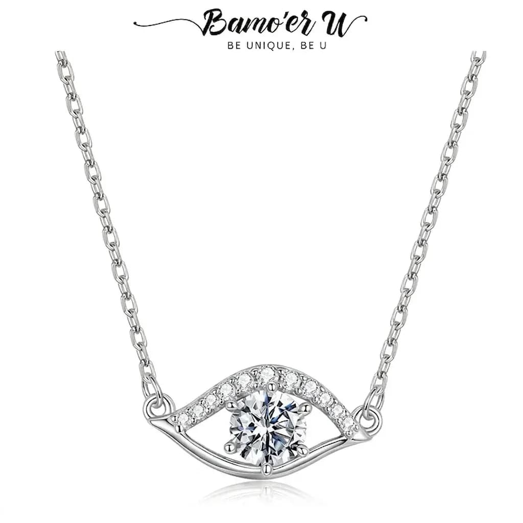 Collier Evil Eye en argent 925 avec moissanite certifiée Bamoer U