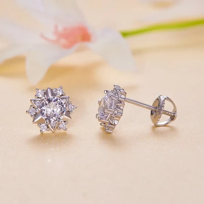 Boucles d’oreilles étoile en moissanite 925 certifiée