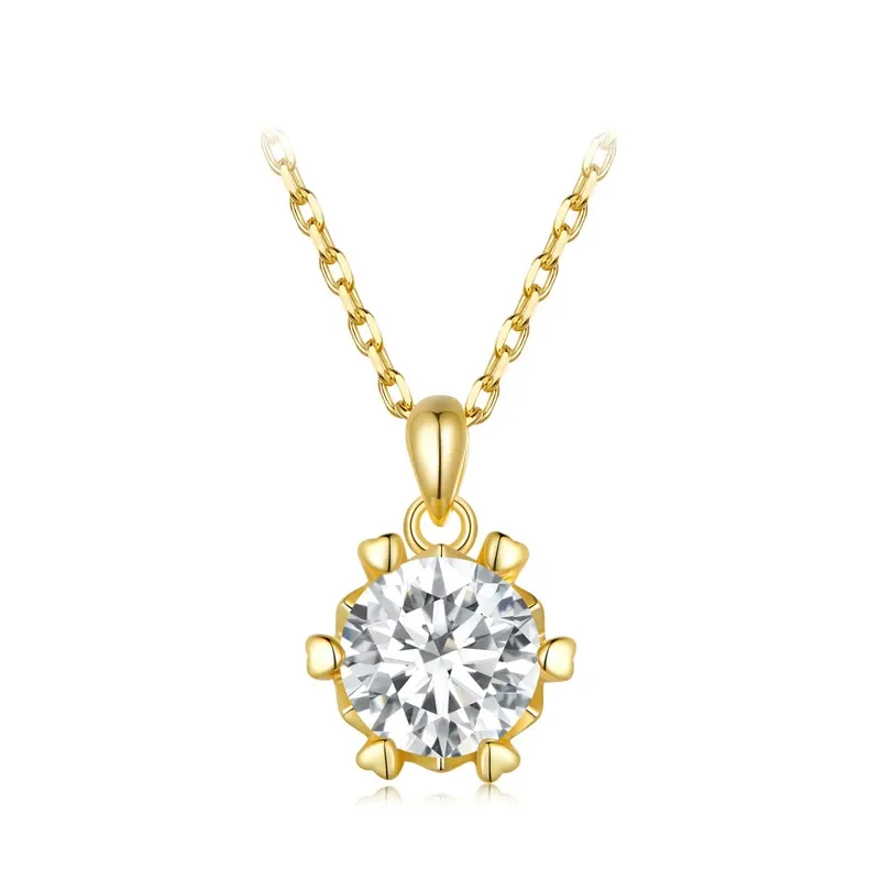 Collier pendentif moissanite cœur serti en argent 925 Bamoer U