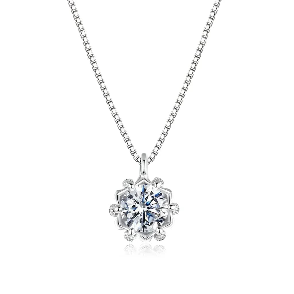 Collier fleur en moissanite Bamoer U en argent 925