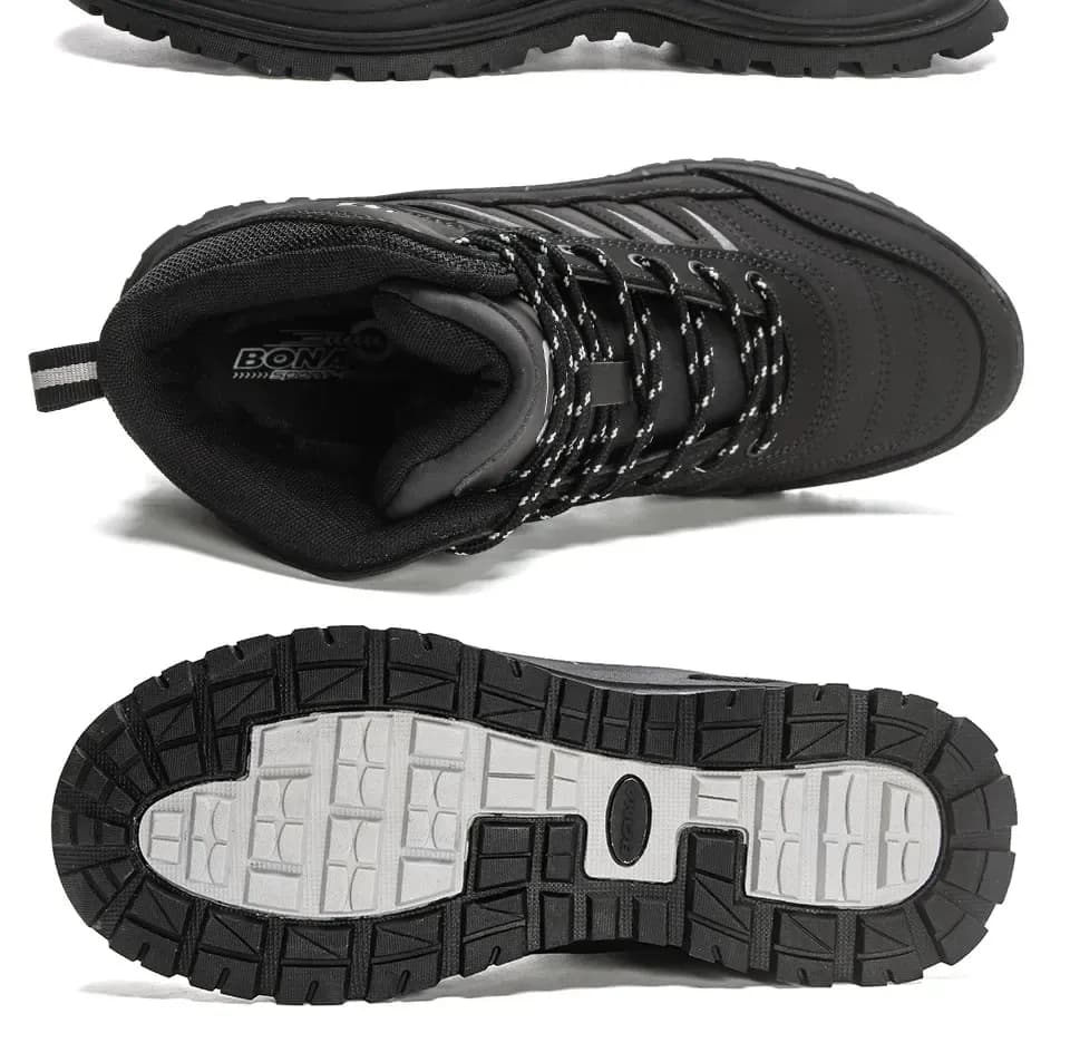 Bottes d’hiver BONA en cuir doublé peluche pour homme