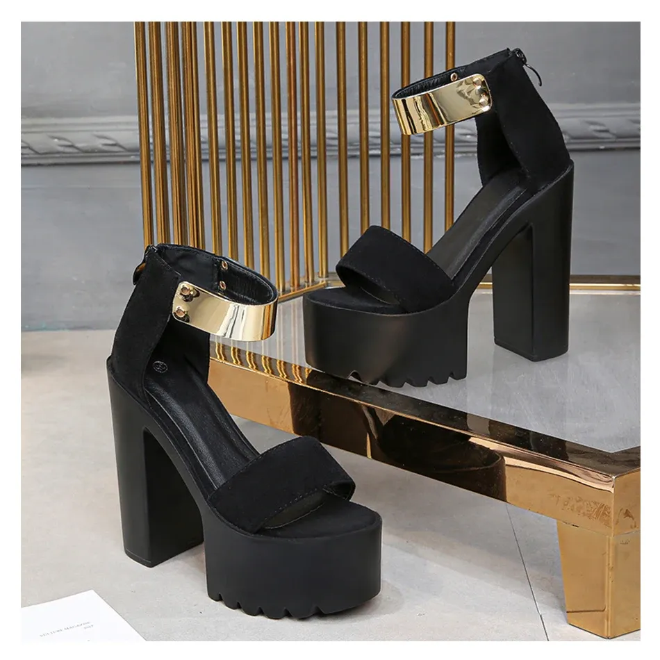 Sandales à plateforme Gdgydh en suédine à talon carré