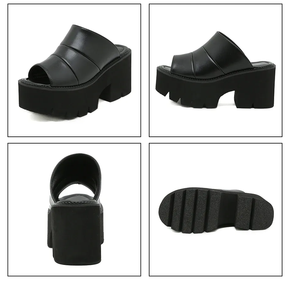 Mules à talon épais Gdgydh à bout ouvert