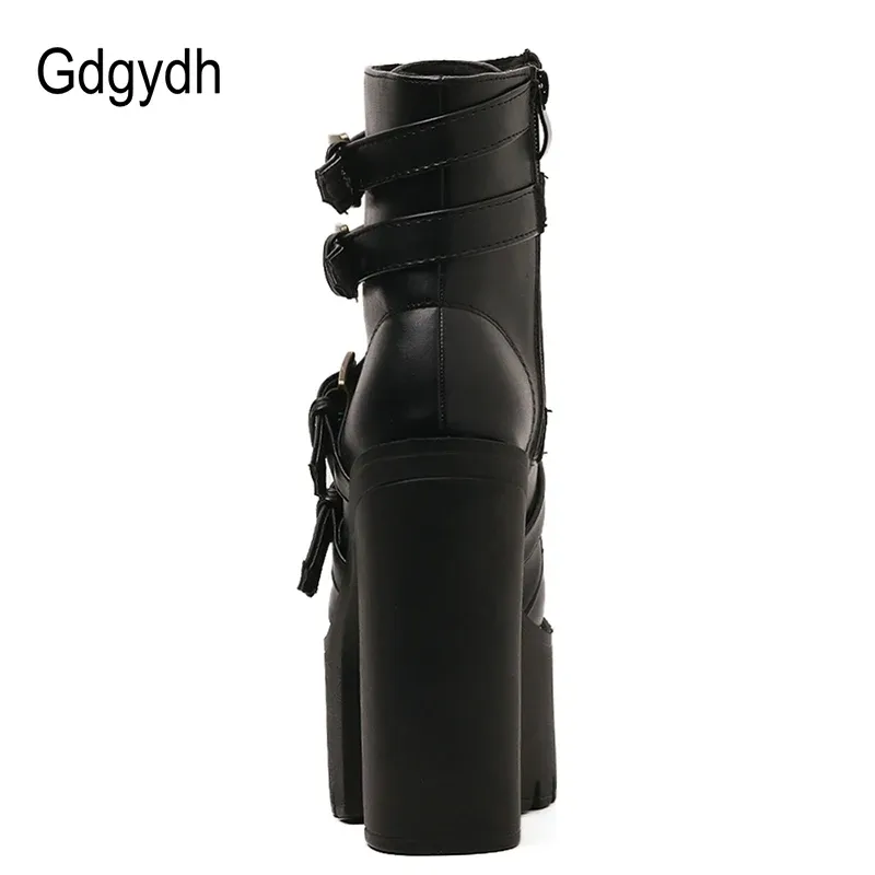 Bottines punk à rivets et plateforme Gdgydh