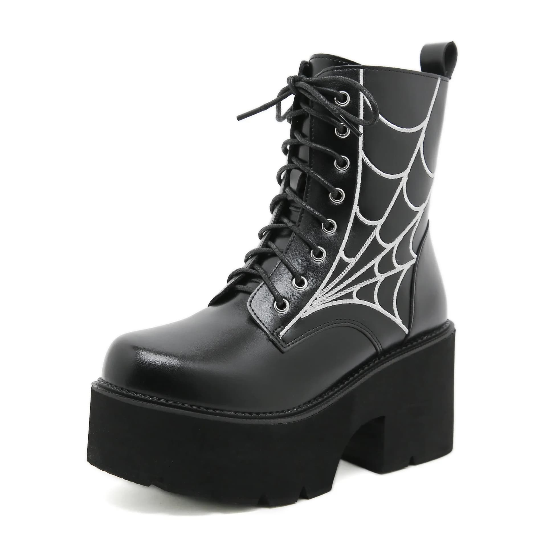Bottines punk brodées à plateforme Gdgydh