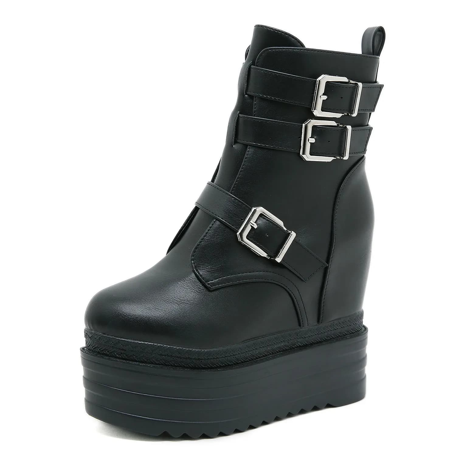 Bottes compensées mi-mollet Gdgydh à zip latéral