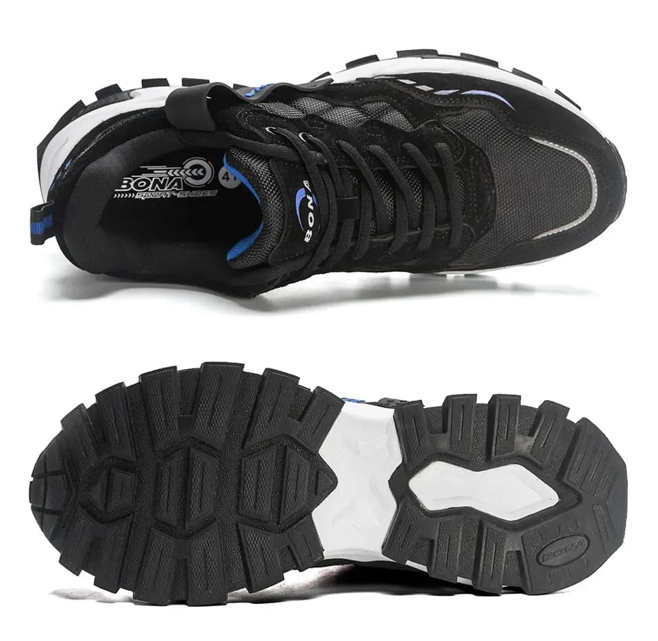 BONA baskets homme en cuir suédé, modèle running lifestyle à semelle résistante