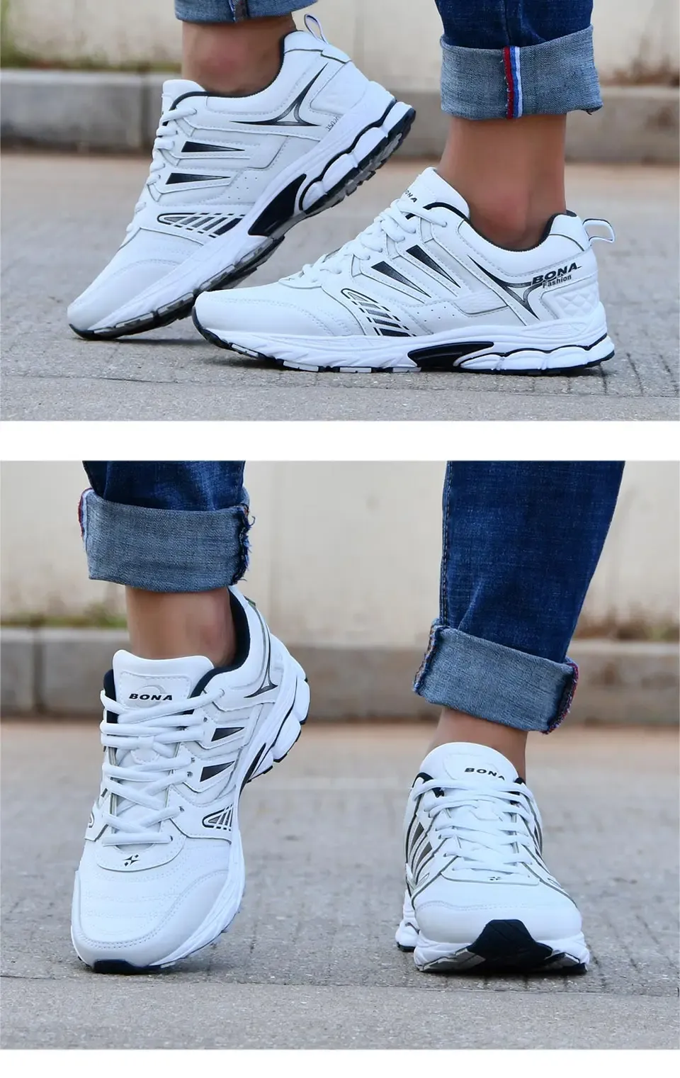 BONA 35020 : baskets homme respirantes à maintien stable