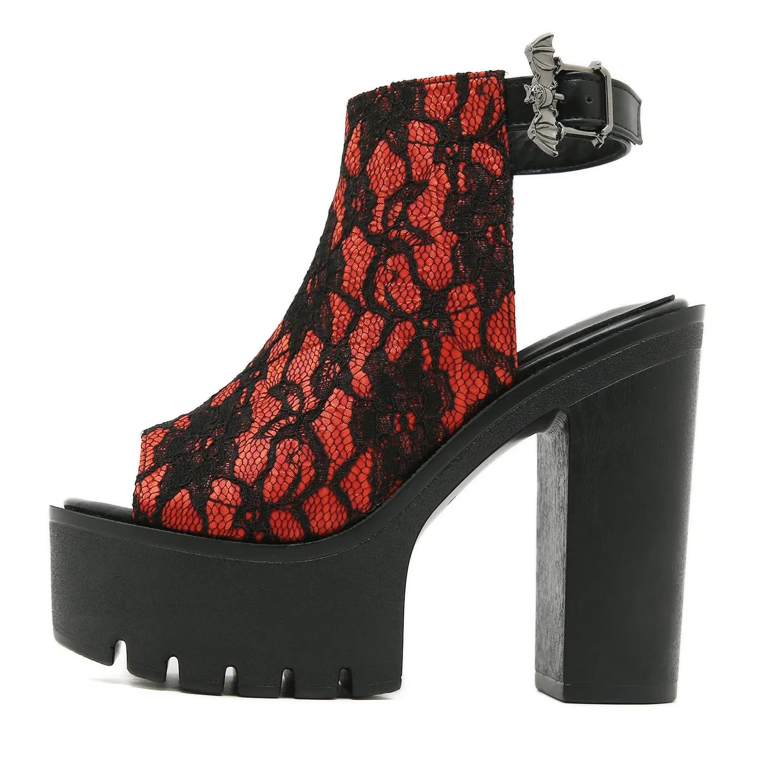 Sandales à plateforme en dentelle à bride cheville Gdgydh