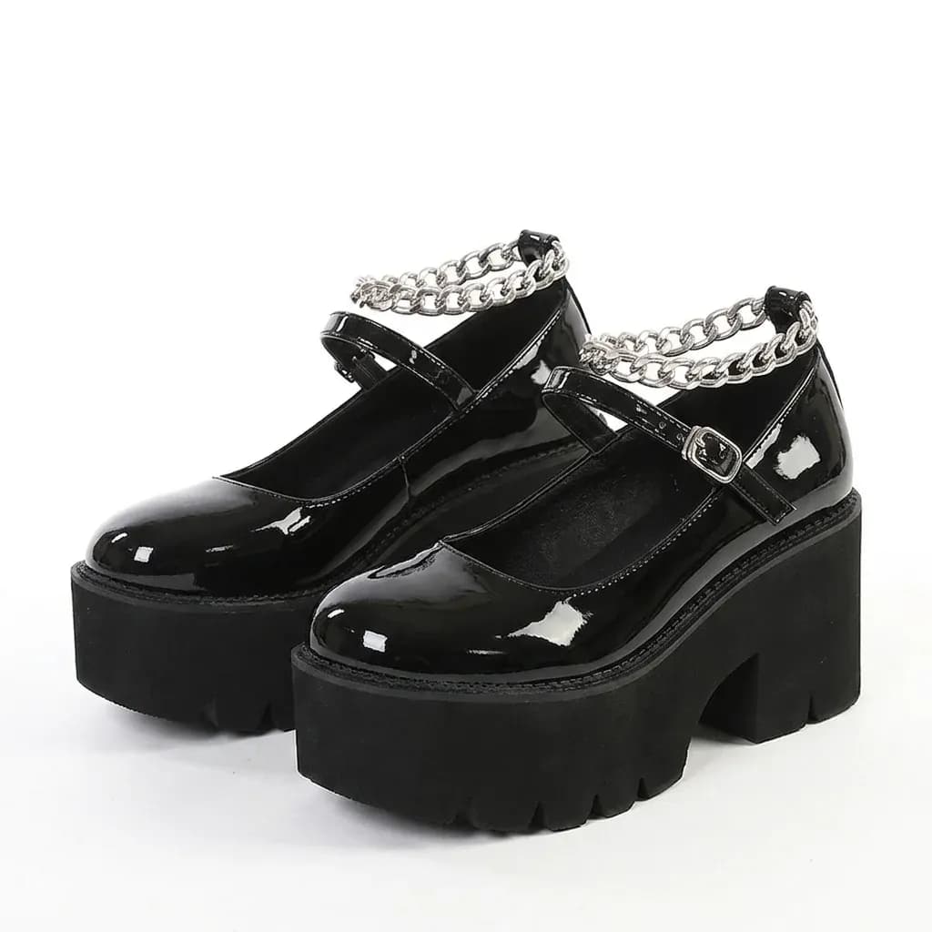 Escarpins Mary Jane noirs à plateforme