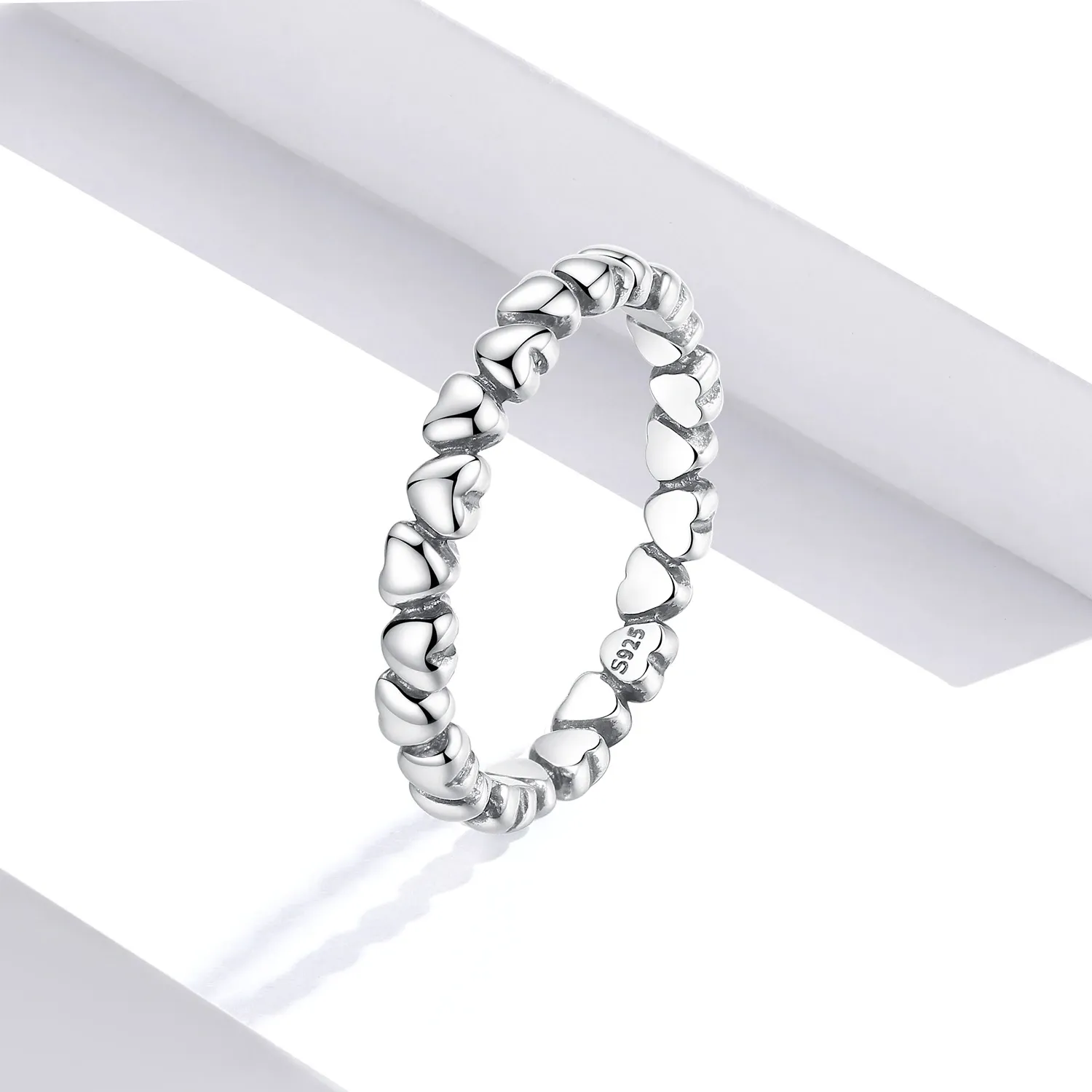 Bague cœur arc-en-ciel en argent 925 Bamoer