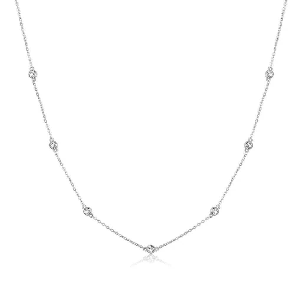 Collier argent 925 avec 7 zircons