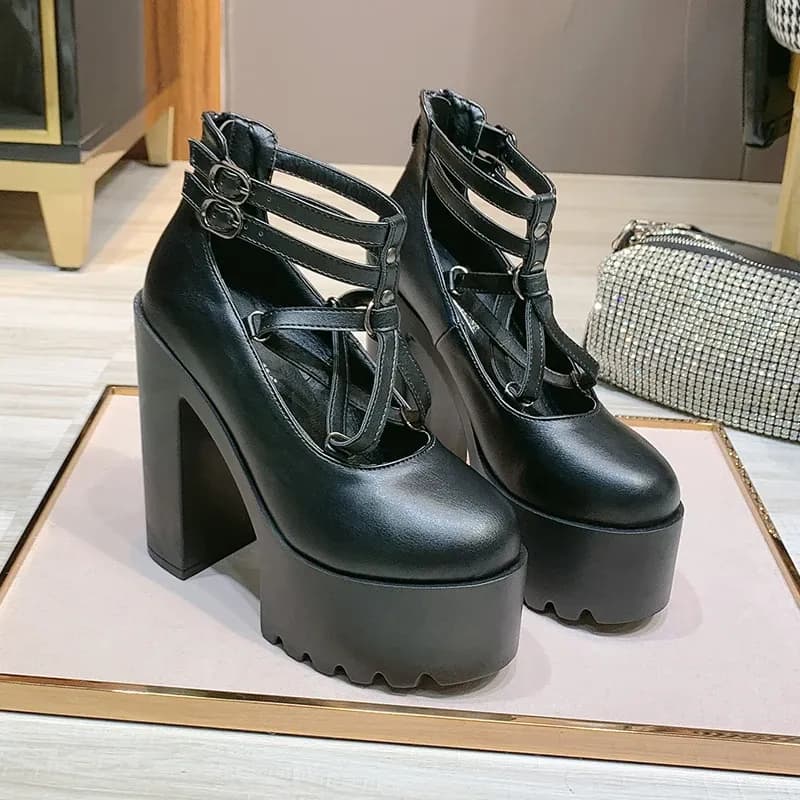 Escarpins à plateforme Gdgydh à talon carré et zip