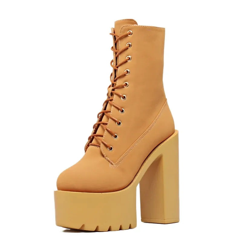 Bottes mi-mollet à plateforme Gdgydh en PU doublé fourrure