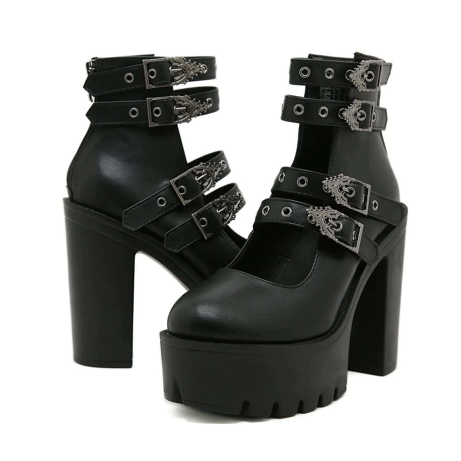 Escarpins gothiques à plateforme et bride cheville Gdgydh