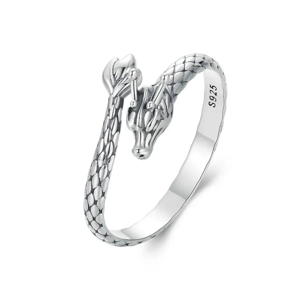 Bague dragon ouverte réglable en argent 925 Bamoer