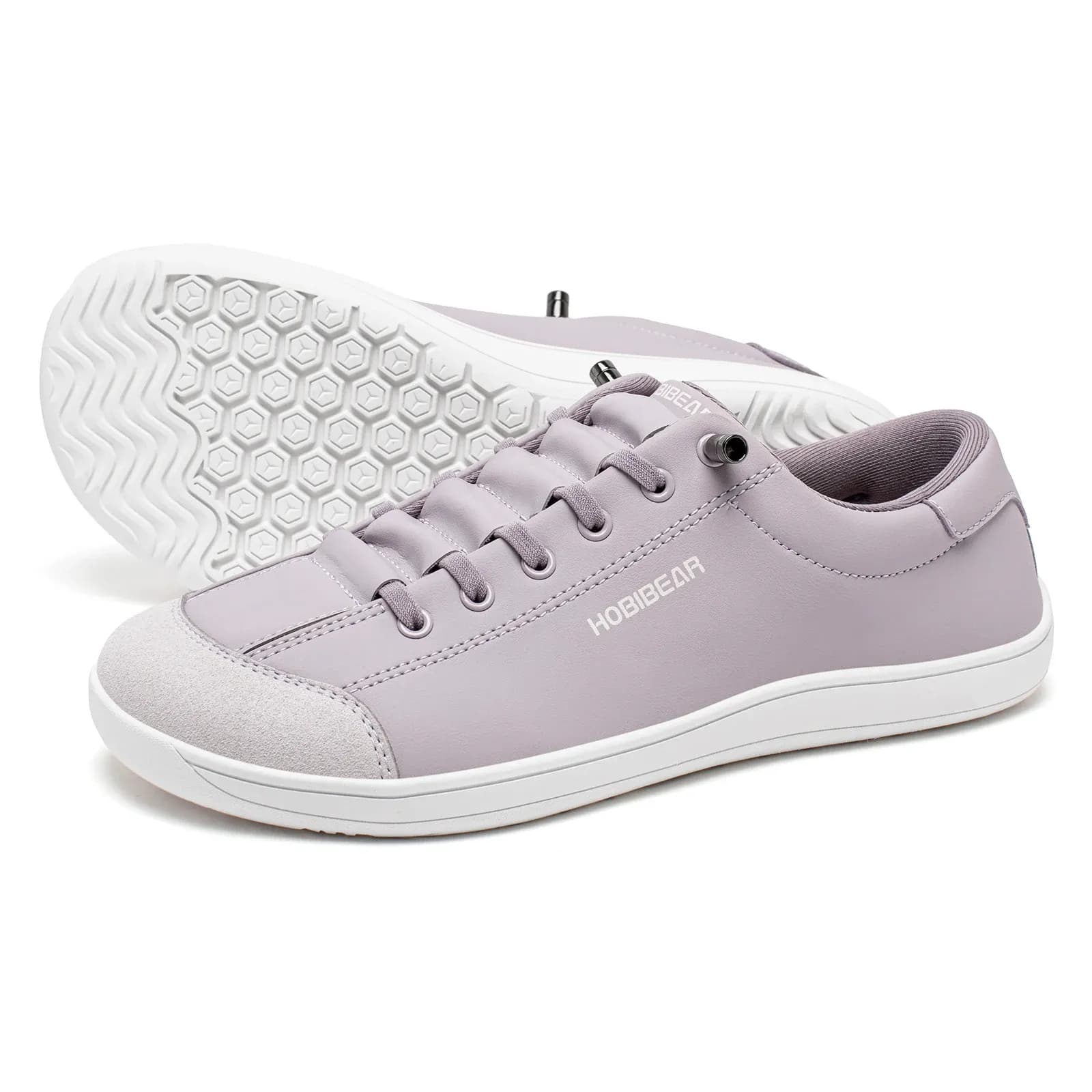 Chaussures minimalistes HOBIBEAR à bout large, cuir synthétique et enfilage rapide