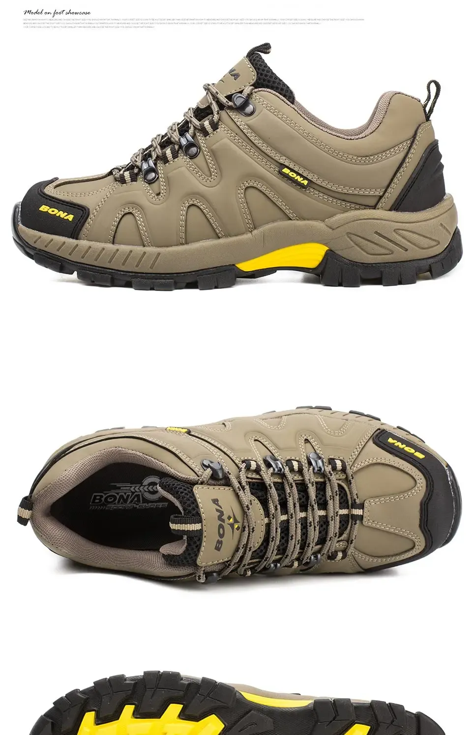 BONA 34399 : chaussures de randonnée montantes en cuir pour homme