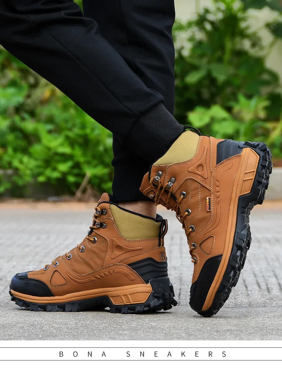 BONA chaussures de randonnée montantes doublées pour homme