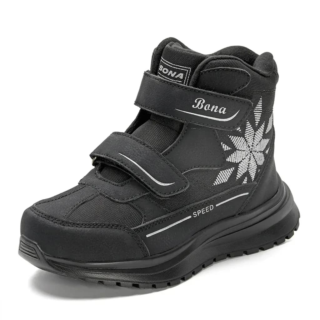 Bottines d’hiver enfant BONA à scratch et doublure peluche