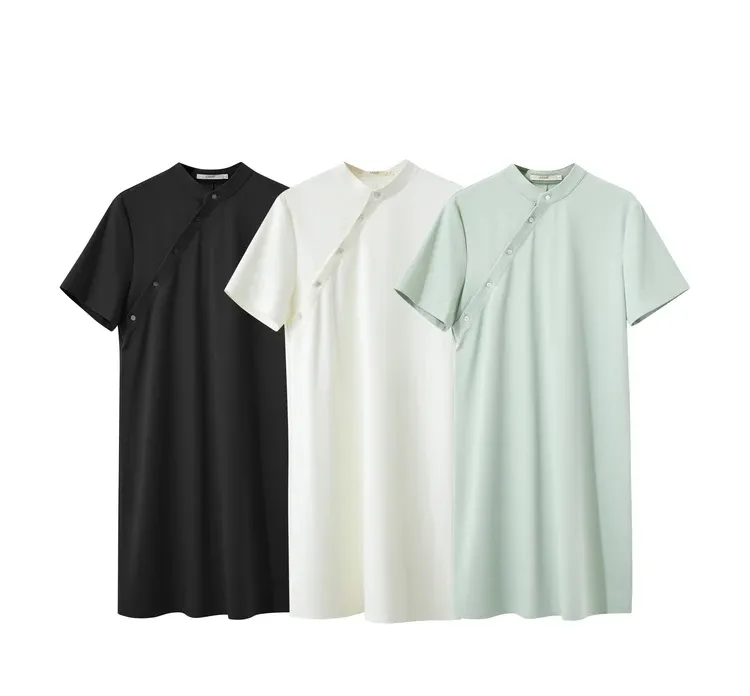 Robe chinoise ample AMII à col montant et boutons