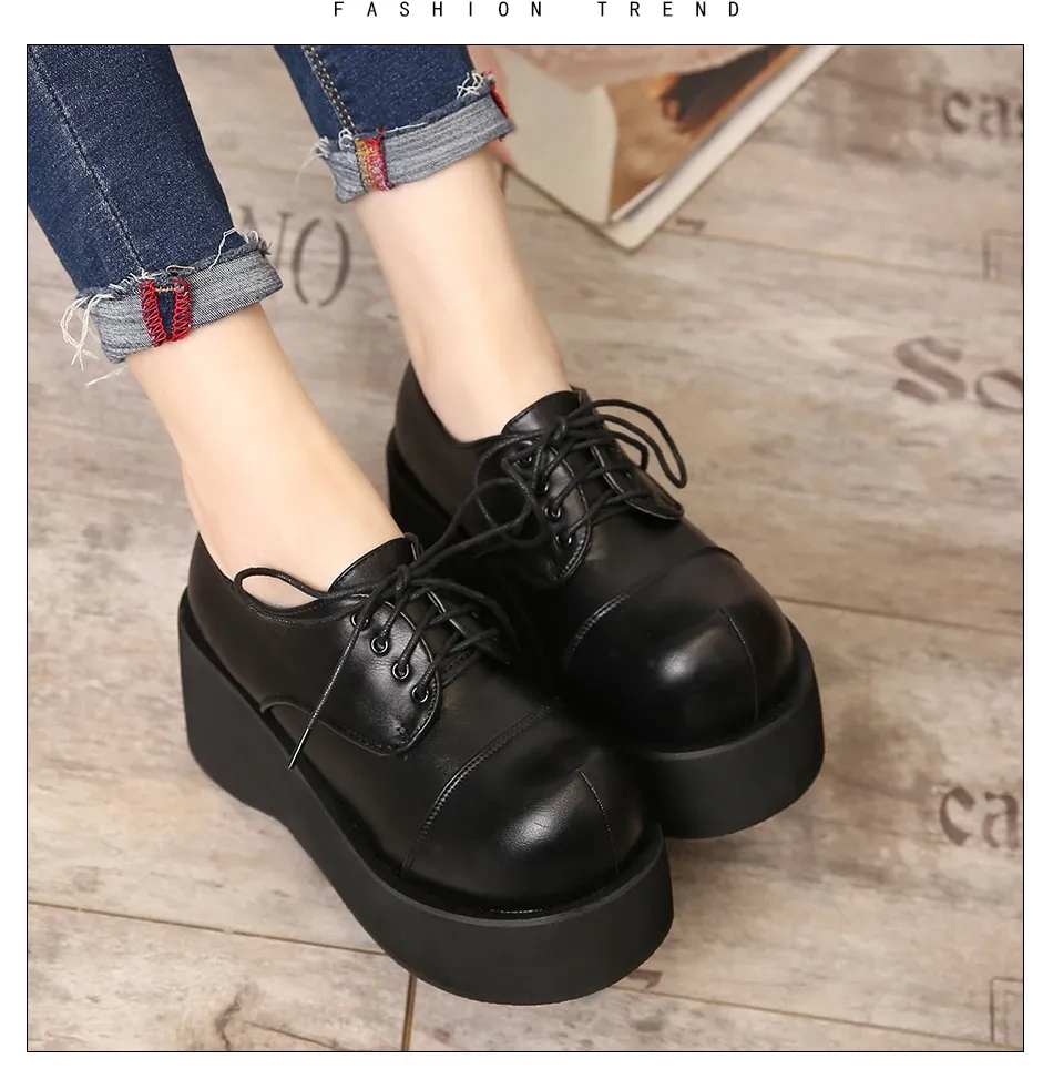 Gdgydh-Chaussures Lolita Gothiques Mori Girl pour Femme, Plateforme, Cosplay Punk, Talons Hauts, Escarpins Compensés, Princesse, ix, Noir