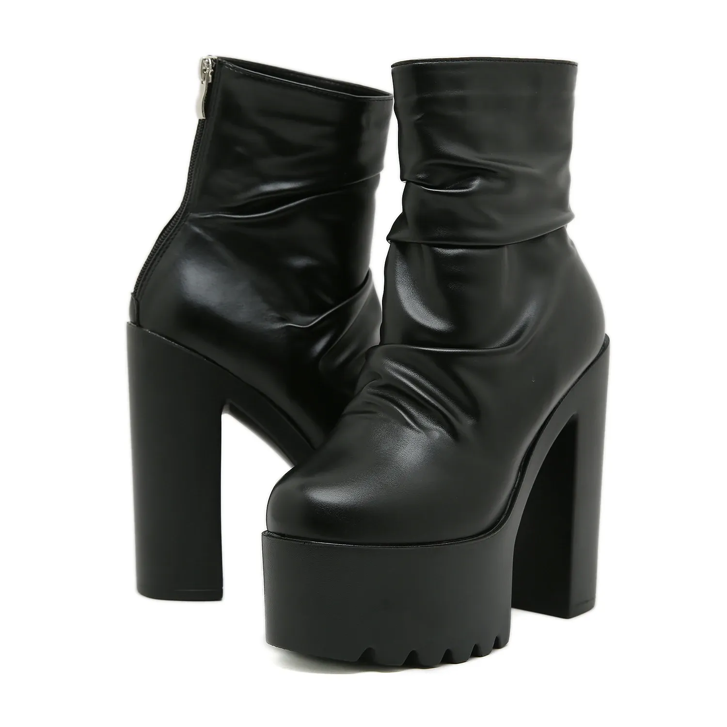 Bottines à talon carré froncées Gdgydh pour femme