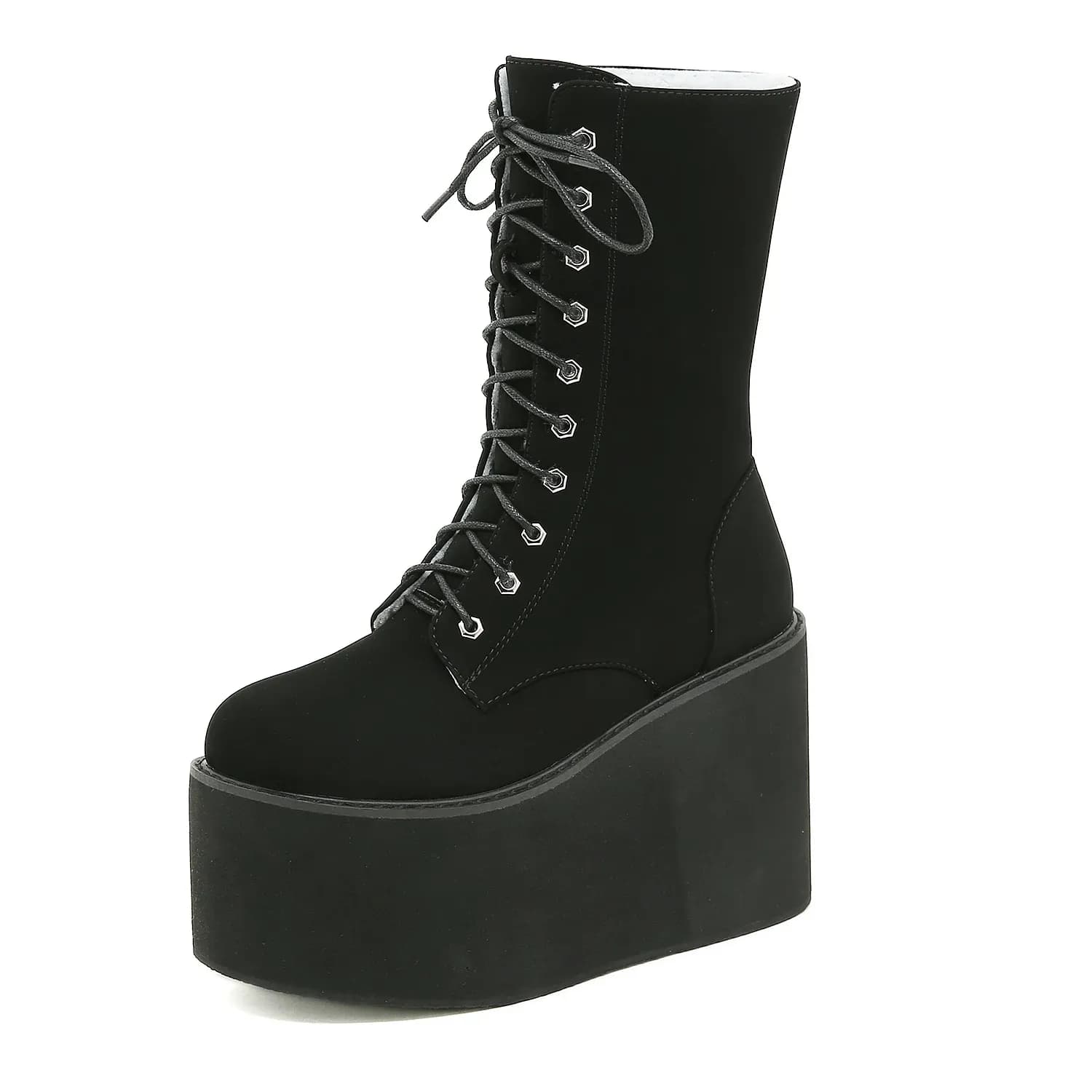 Bottes d’hiver compensées Gdgydh en PU doublées fourrure